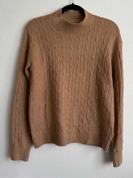 J. Crew Sweaters - J.Crew Extra-Soft Cable Knit Mock Neck Sweater Tan Wool Blend